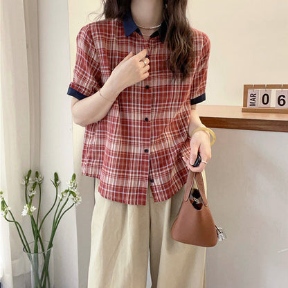 Red-brown check, cleric style