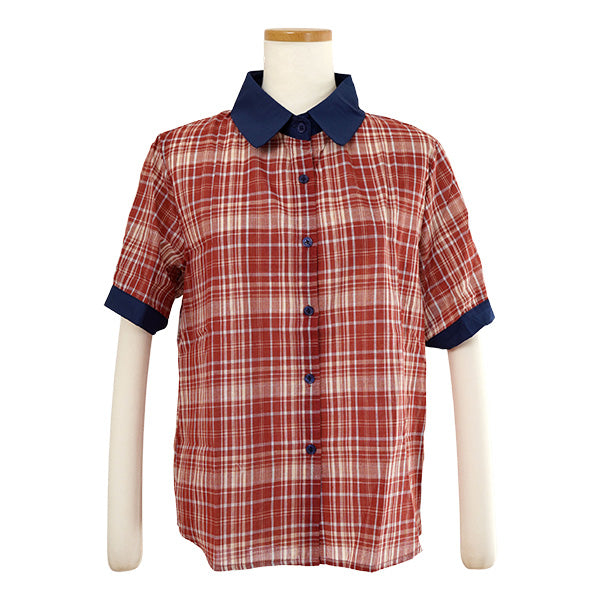 Red-brown check, cleric style