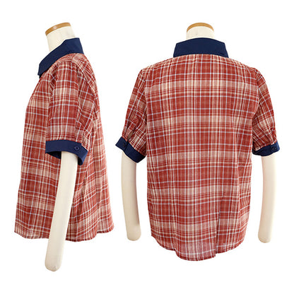 Red-brown check, cleric style