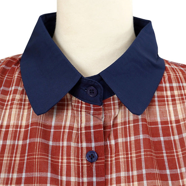 Red-brown check, cleric style