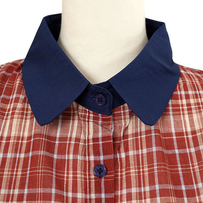 Red-brown check, cleric style