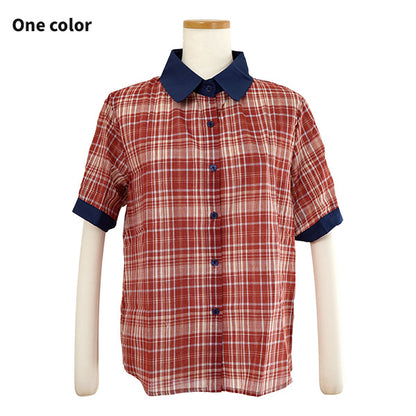Red-brown check, cleric style
