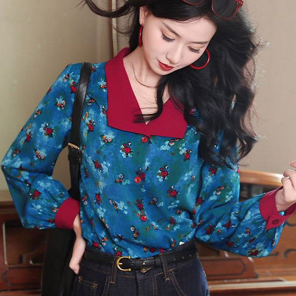 Blue and red, Showa-retro