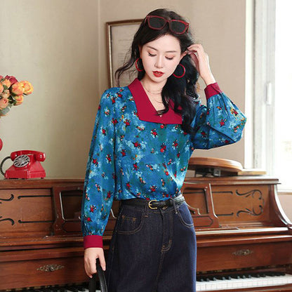 Blue and red, Showa-retro