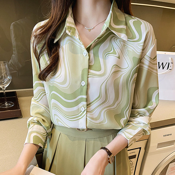 Yellow-green wave marble