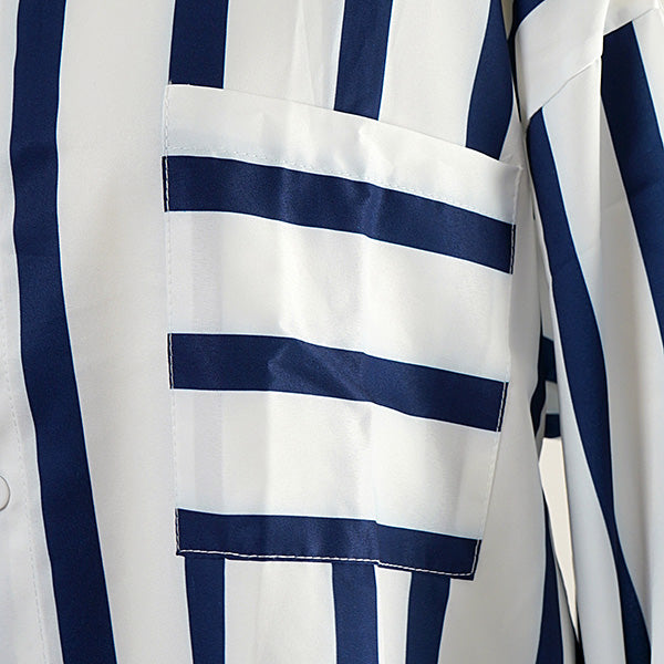 Bold white and navy stripes