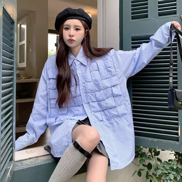 Woven blue stripe