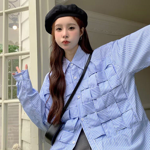 Woven blue stripe