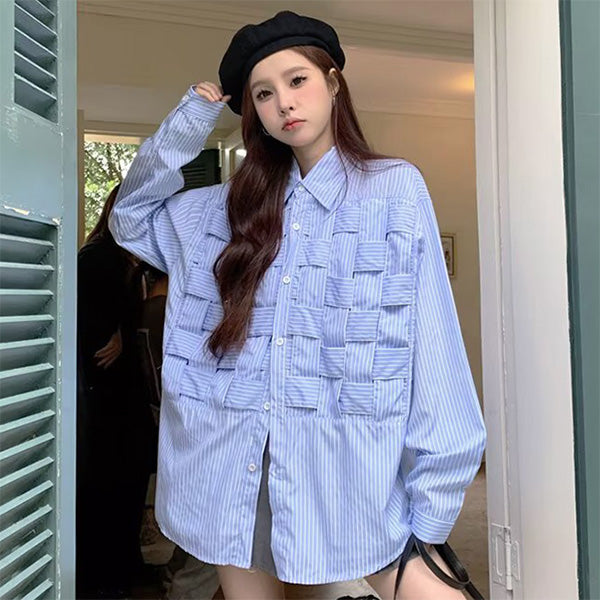 Woven blue stripe