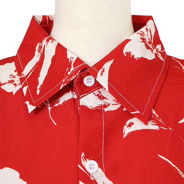 White flowers and vermilion