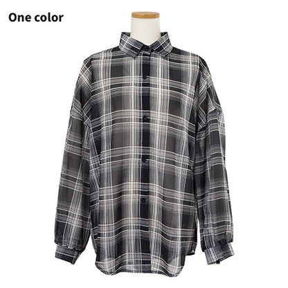 Sheer black-and-white check