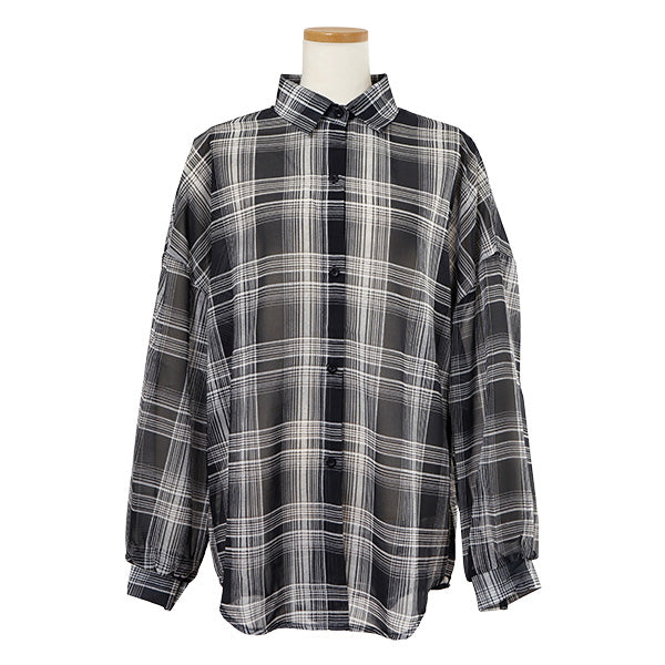 Sheer black-and-white check