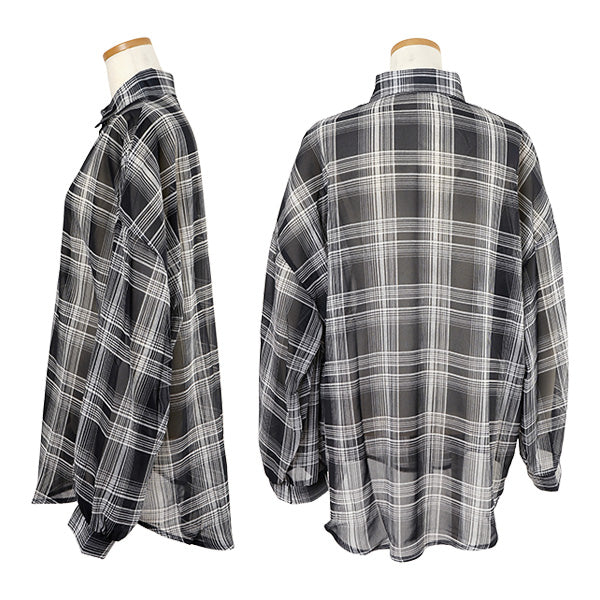 Sheer black-and-white check