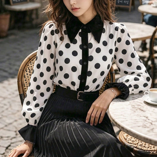 Classic black-and-white polka dots
