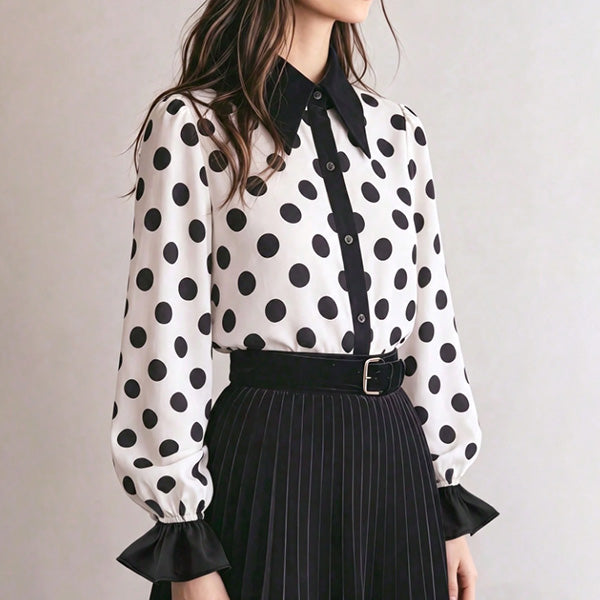Classic black-and-white polka dots