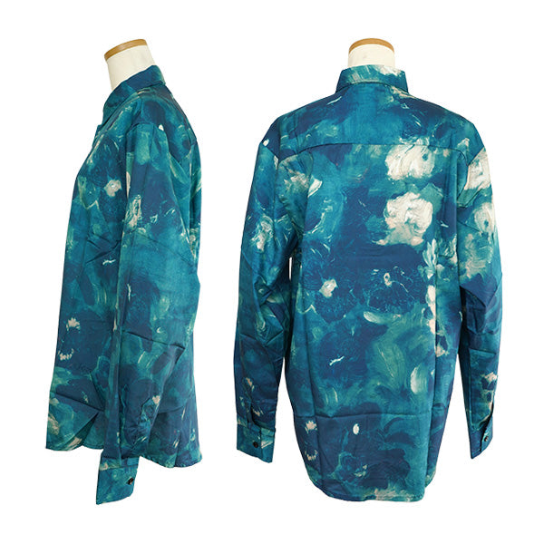 GREENボタニカルアートの長袖シャツ