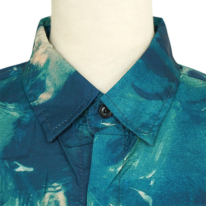 GREENボタニカルアートの長袖シャツ