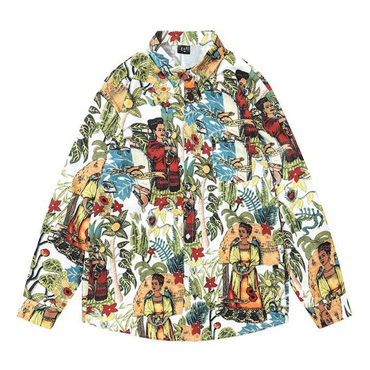 Tropical plant print shirt
