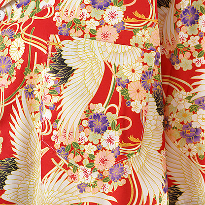 Crane kimono pattern shirt