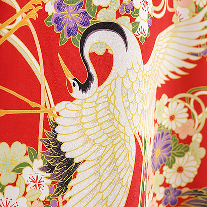 Crane kimono pattern shirt