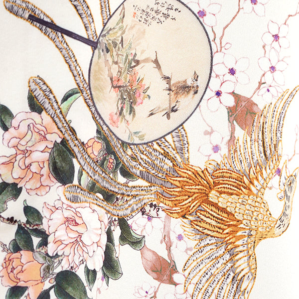 Flower, bird and fan shirt