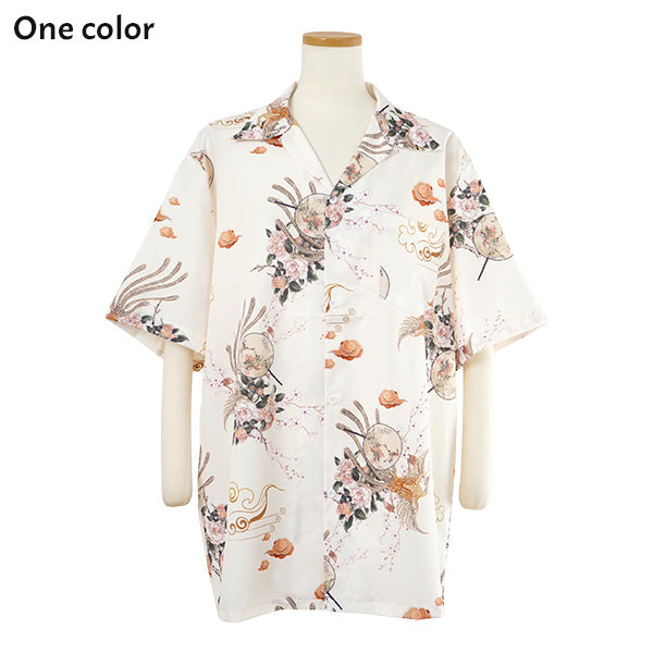 Flower, bird and fan shirt