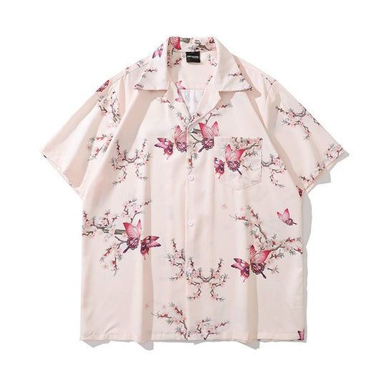 Pink butterfly and flower shirt
