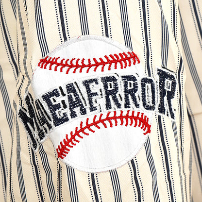 Baseball embroidered stripes