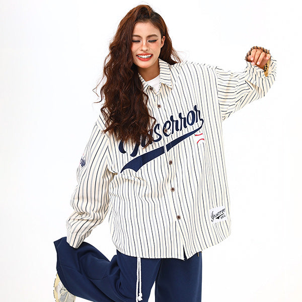 Baseball embroidered stripes