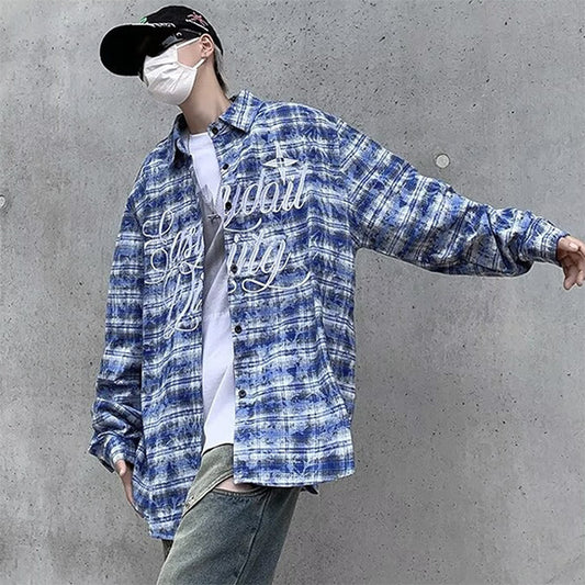 Embroidery and blue check