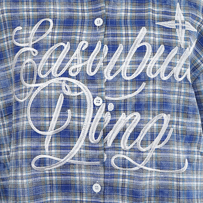 Embroidery and blue check