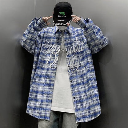 Embroidery and blue check