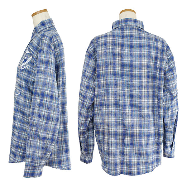 Embroidery and blue check