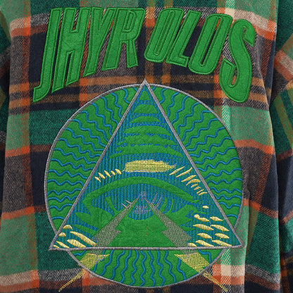 Embroidered patch, brushed check