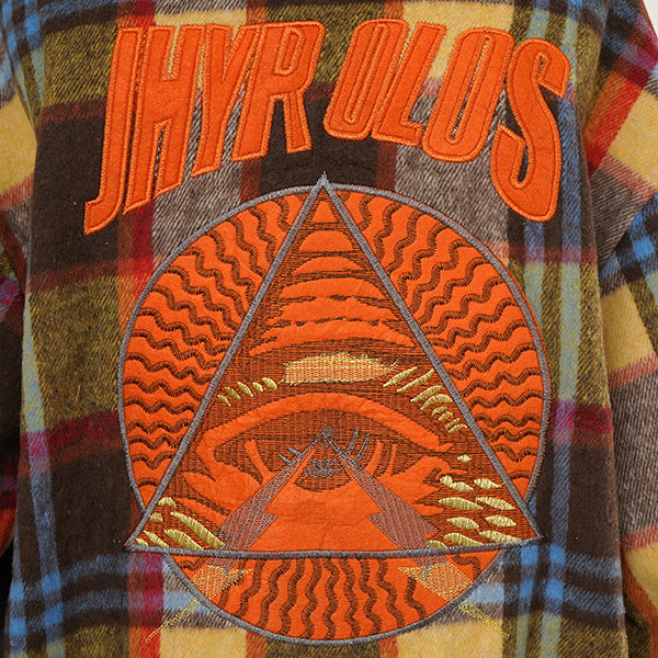 Embroidered patch, brushed check