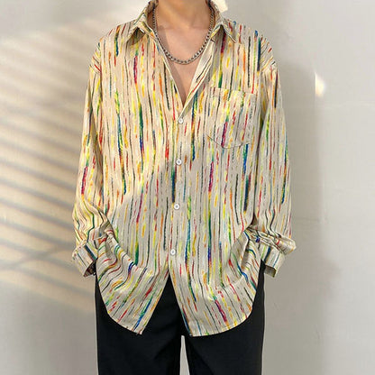 Multicolored paint stripes