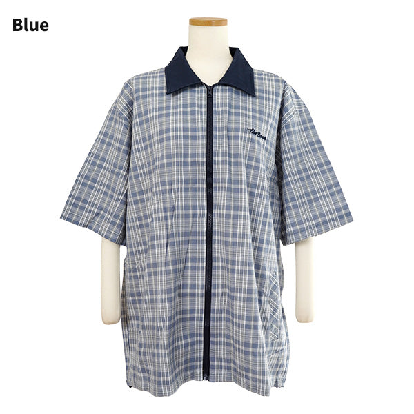 Checked Zip-Up Shirt Jacket