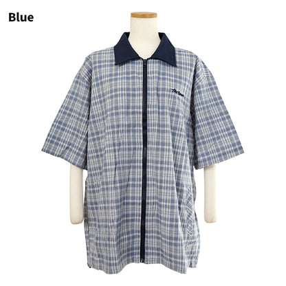 Checked Zip-Up Shirt Jacket