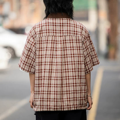 Checked Zip-Up Shirt Jacket