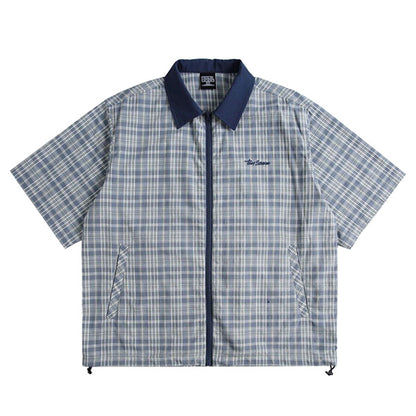 Checked Zip-Up Shirt Jacket