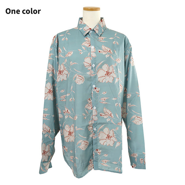 Nuanced blue-green and flowers