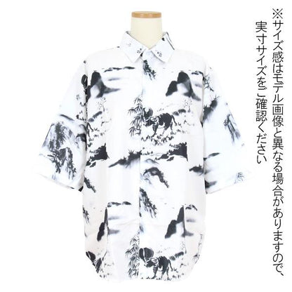 昔話水彩画プリント 半袖シャツ
