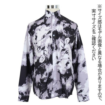 グレー×ブラックカラー グラデーション長袖シャツ