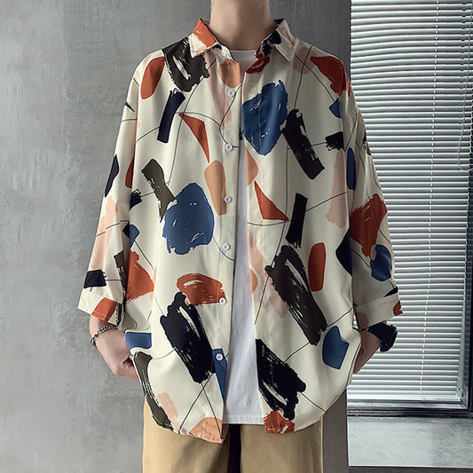 Retro color painted shirt